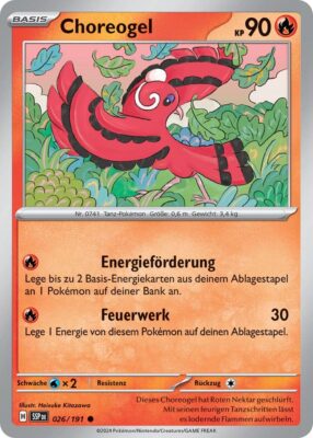 Choreogel-026-191-SSP-DE-Karmesin-Purpur-Stürmische-Funken-Pokémon-Karte-Deutsch-TCG