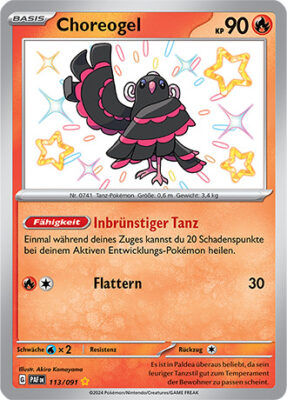 Choreogel_113-091_PAF-DE_Shiny_Schillernd_Paldeas-Schicksale_Pokémon-Karte_Deutsch