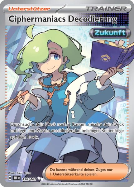Ciphermaniacs-Decodierung-198-162-Gewalten-der-Zeit-Full-Art-Pokémon-Karte