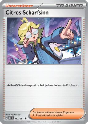 Citros-Scharfsinn-167-191-SSP-DE-Karmesin-Purpur-Stürmische-Funken-Pokémon-Karte-Deutsch-TCG