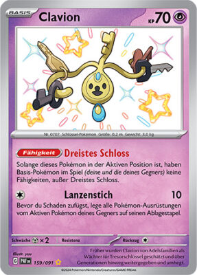 Clavion_159-091_PAF-DE_Shiny_Schillernd_Paldeas-Schicksale_Pokémon-Karte_Deutsch