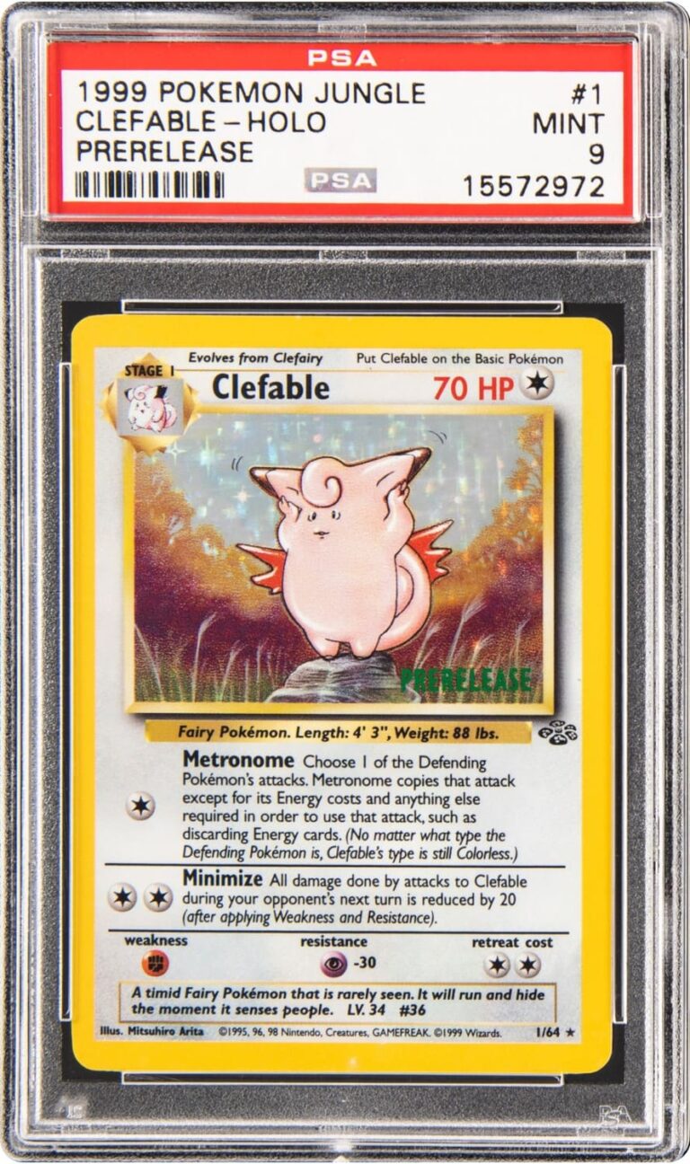 Clefable-Pixi-1-64-Jungle-Dschungel-Prerelease-Pokémon-Karte-1999-PSA-10