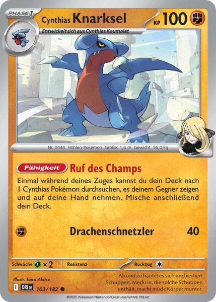 Cynthias-Knarksel-103-182-Ewige-Rivalen-Pokémon-Karte-Karmesin-Purpur-Deutsch