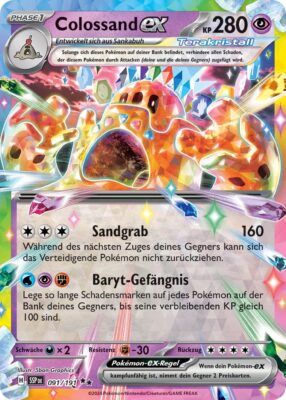 Colossand-ex-091-191-SSP-DE-Karmesin-Purpur-Stürmische-Funken-Stellar-Terakristall-Pokémon-Karte-Deutsch-TCG