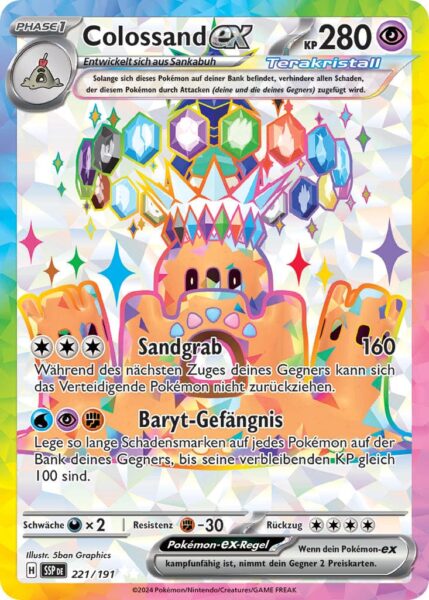 Colossand-ex-221-191-SSP-DE-Karmesin-Purpur-Stürmische-Funken-Full-Art-Stellar-Terakristall-Pokémon-Karte-Deutsch-TCG