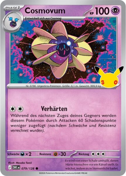 Cosmovum-079-128-30C-30-Jahre-Jubiläum-30th-Celebration-Pokémon-Karte-Deutsch