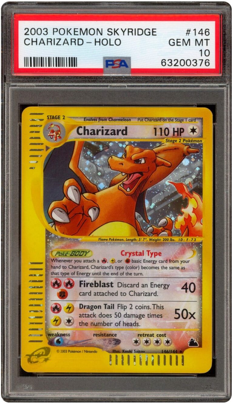 Crystal-Charizard-Glurak-146-144-Skyridge-Crystal-Kristall-Pokémon-Karte-PSA-10
