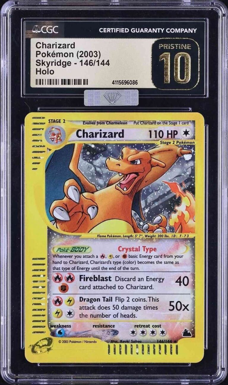 Crystal-Charizard-Kristall-Glurak-146-Skyridge-CGC-Pristine-10-Pokémon-Karte-Englisch