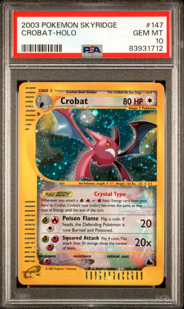 Crystal-Crobat-Kristall-Iksbat-147-144-Skyridge-Pokémon-Karte-Englisch-PSA-10