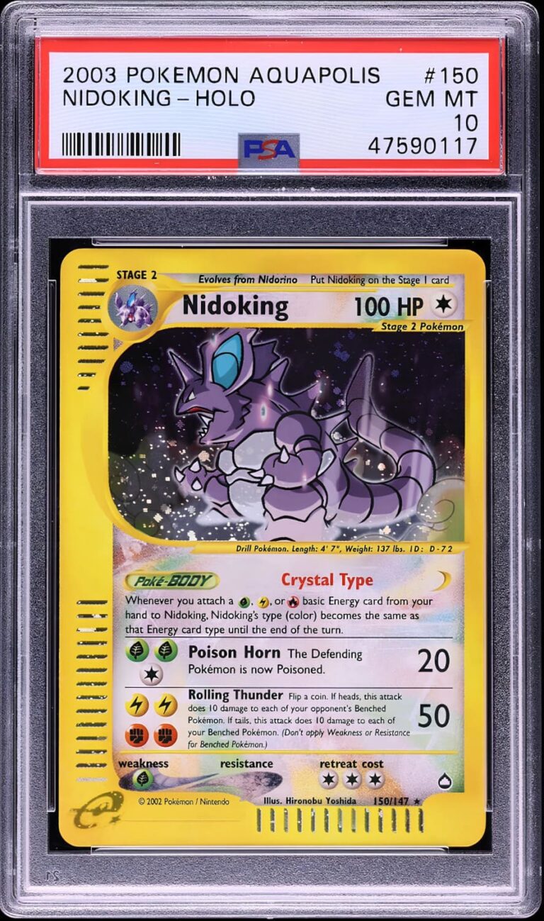 Crystal-Kristall-Nidoking-150-147-Aquapolis-Pokémon-Karte-Englisch-PSA-10
