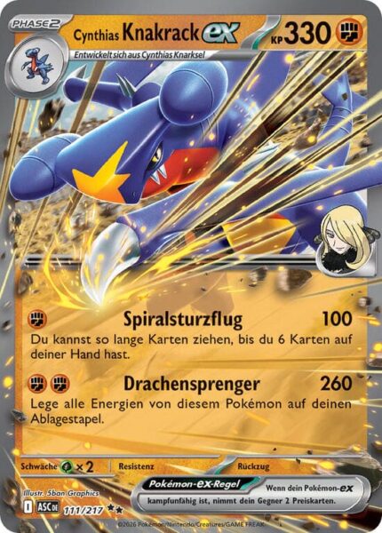 Cynthias-Knakrack-ex-111-217-ASC-Erhabene-Helden-Pokémon-Karte-Deutsch