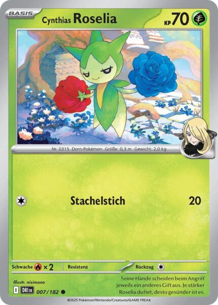 Cynthias-Roselia-007-182-Ewige-Rivalen-Pokémon-Karte-Karmesin-Purpur-Deutsch