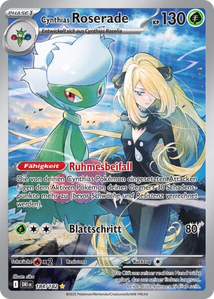 Cynthias-Roserade-184-182-Ewige-Rivalen-Illustration-Rare-Pokémon-Karte-Karmesin-Purpur-Deutsch