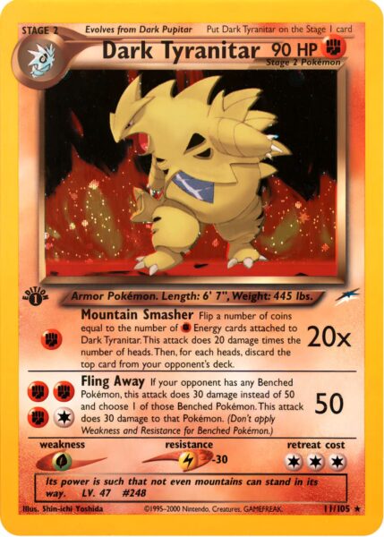 Dark-Tyranitar-Dunkles-Despotar-11-105-Neo-Destiny-Holo-Pokémon-Karte-Englisch