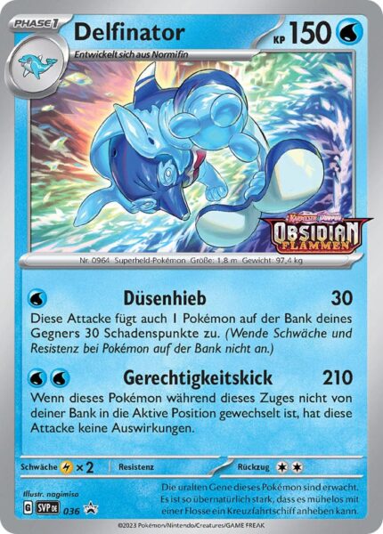 Delfinator-SVP-DE-036-Black-Star-Promokarte-Pokémon-Karte-TCG-Sammelkartenspiel