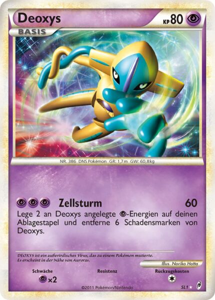 Deoxys-SL1-Ruf-der-Legenden-Shiny-Schillernd-Holo-Pokémon-Karte-Deutsch-TCG-Sammelkartenspiel