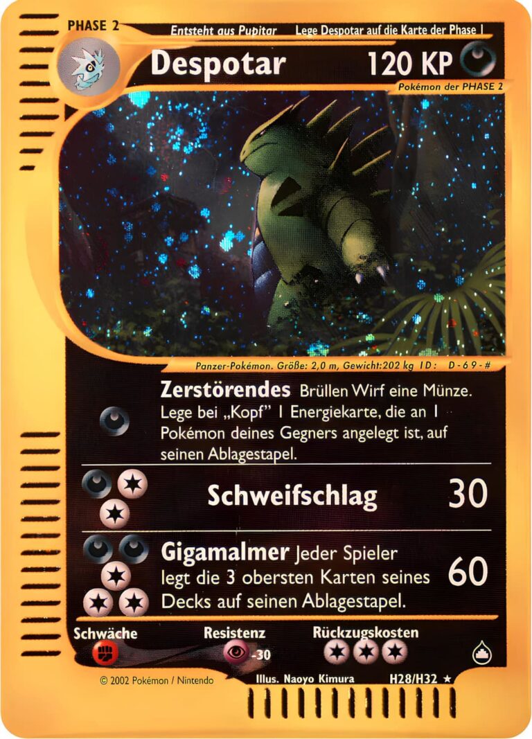 Despotar-H28-H32-Aquapolis-Holo-Pokémon-Karte-Deutsch-TCG-Sammelkartenspiel-2002