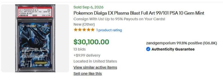 Dialga-EX-99-101-Black-White-Plasma-Blast-Full-Art-Pokémon-Karte-Englisch-PSA-10-Preis-Wert-September-2026