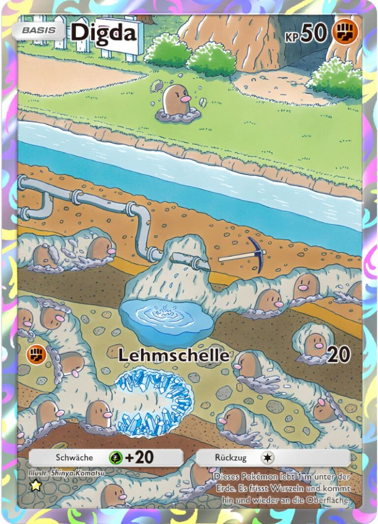 Digda-238-226-Pokémon-TCG-Sammelkartenspiel-Pocket-Unschlagbare-Gene-Secret-Rare-Karte-besondere-Illustrationl