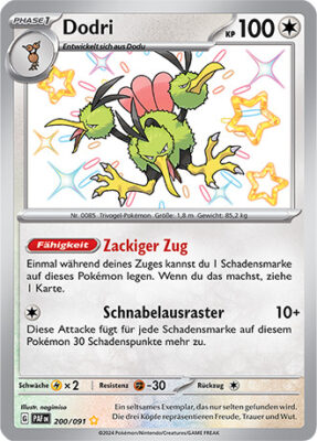Dodri_200-091_PAF-DE_Shiny_Schillernd_Paldeas-Schicksale_Pokémon-Karte_Deutsch