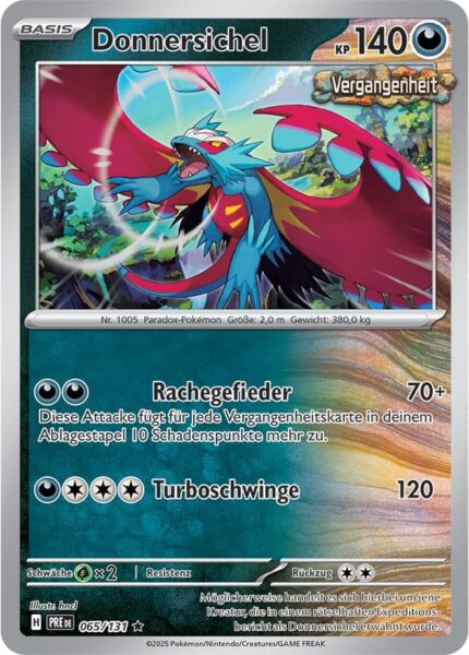 Donnersichel-065-131-Prismatische-Entwicklungen-Pokémon-Karte-Deutsch-Karmesin-Purpur-TCG-Sammelkartenspiel
