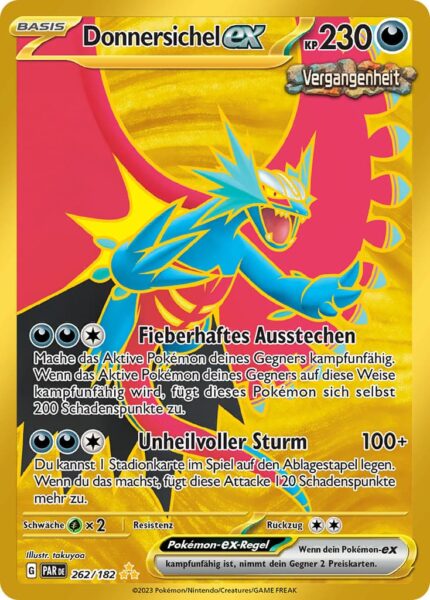 Donnersichel-ex-262-182-Karmesin-Purpur-Paradoxrift-Hyper-Rare-Goldene-Pokémon-Karte-Deutsch