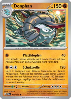 Donphan-103-191-SSP-DE-Karmesin-Purpur-Stürmische-Funken-Pokémon-Karte-Deutsch-TCG