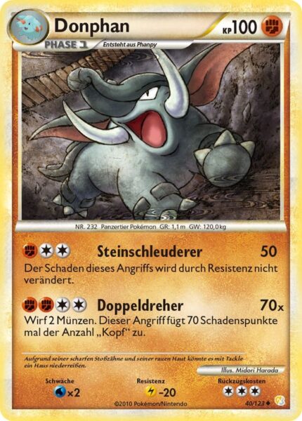 Donphan-40-123-Heartgold-Soulsilver-Pokémon-Karte-Deutsch