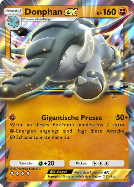 Donphan-ex-100-161-Weisheit-von-Meer-und-Himmel-A4-Pokémon-TCG-Sammelkartenspiel-Pocket-Karte