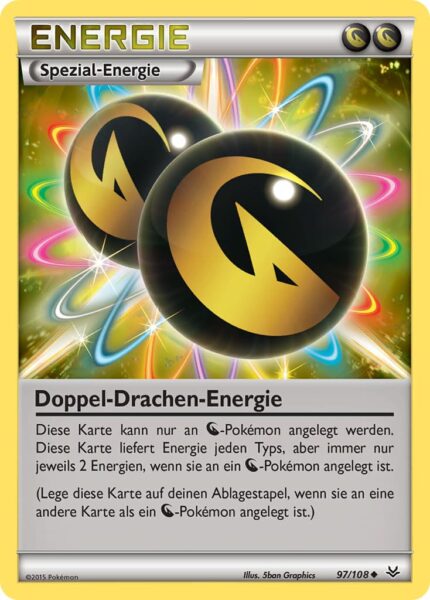 Doppel-Drachen-Energie-97-108-XY-Drachenleuchten-Pokémon-Karte-Deutsch-TCG-Sammelkartenspiel