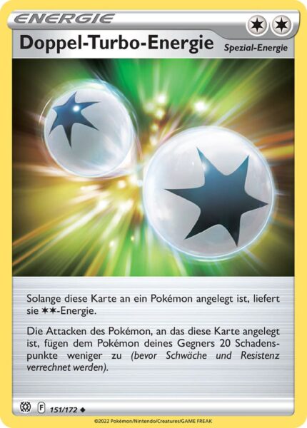 Doppel-Turbo-Energie-151-172-Strahlende-Sterne-Pokémon-Karte-Deutsch-TCG-Sammelkartenspiel