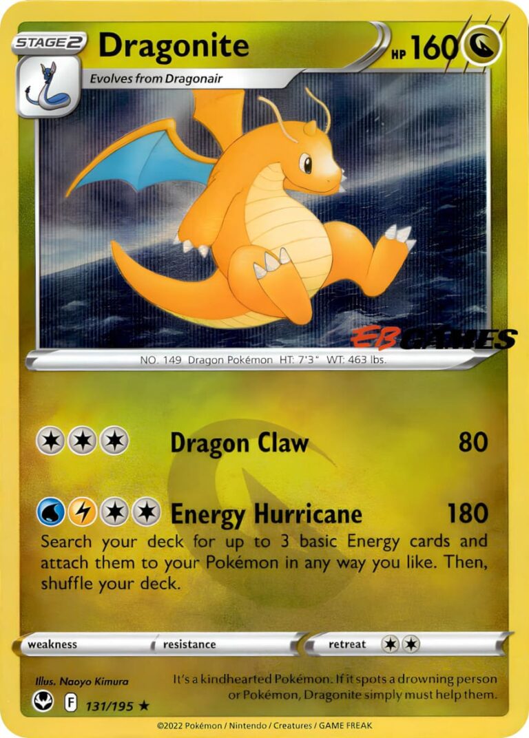 Dragonite-Dragoran-131-195-Silver-Tempest-Silberne-Sturmwinde-EB-Games-Promo-Pokémon-Karte-Englisch