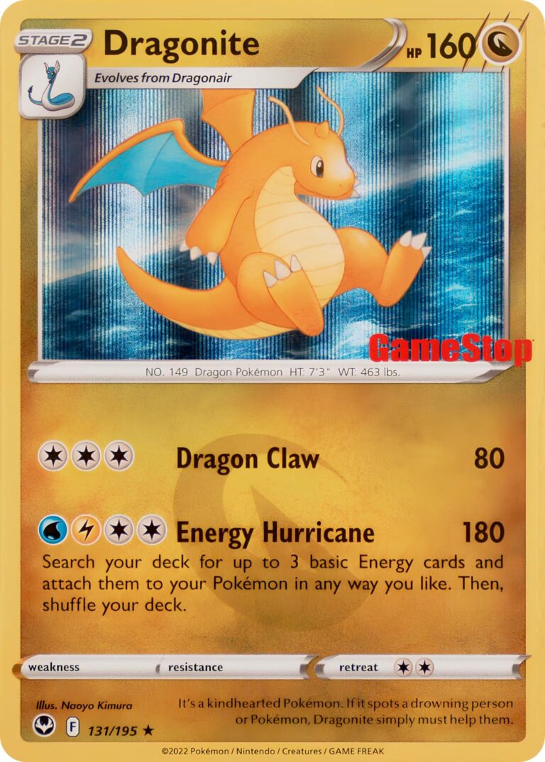 Dragonite-Dragoran-131-195-Silver-Tempest-Silberne-Sturmwinde-GameStop-Promo-Pokémon-Karte-Englisch