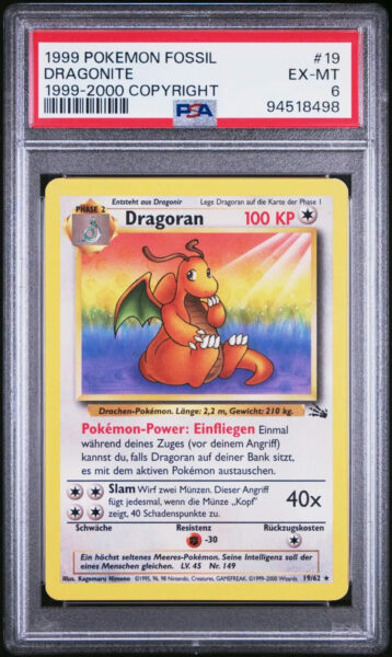 Dragoran-19-62-Fossil-Pokémon-Karte-PSA-6-Deutsch