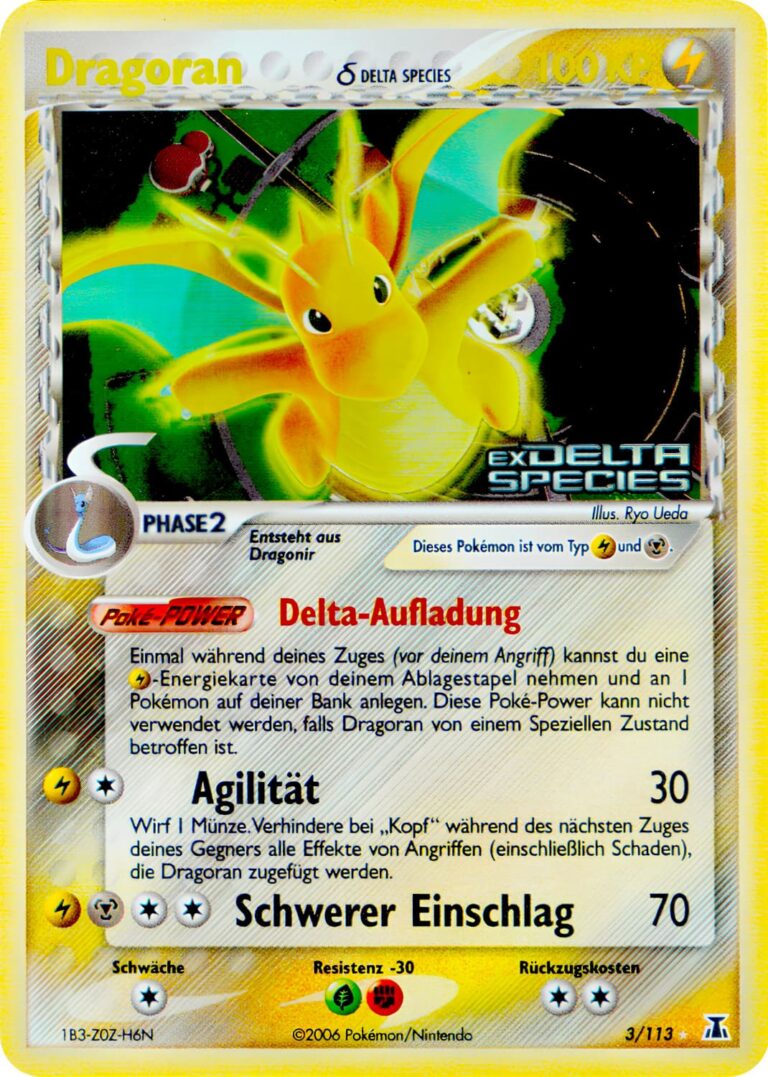 Dragoran-3-113-EX-Delta-Species-Reverse-Holo-Pokémon-Karte-Deutsch-neu