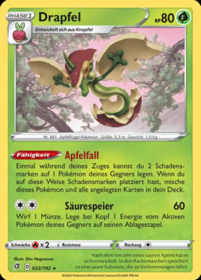 Drapfel-022-Clash-der-Rebellen-Pokémon-Karte