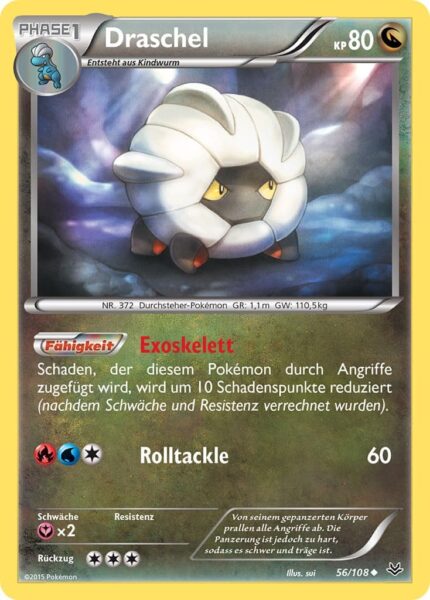 Draschel-56-108-XY-Drachenleuchten-Pokémon-Karte-Deutsch-TCG-Sammelkartenspiel