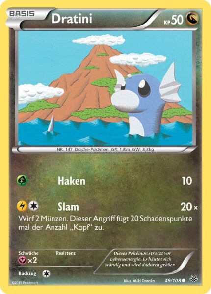 Dratini-49-108-XY-Drachenleuchten-Pokémon-Karte-Deutsch-TCG-Sammelkartenspiel