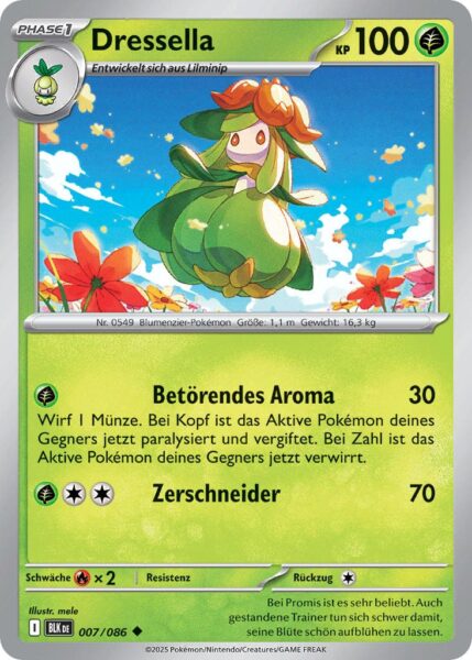 Dressella-007-086-BLK-DE-Schwarze-Blitze-Pokémon-Karte-Karmesin-Purpur-Deutsch