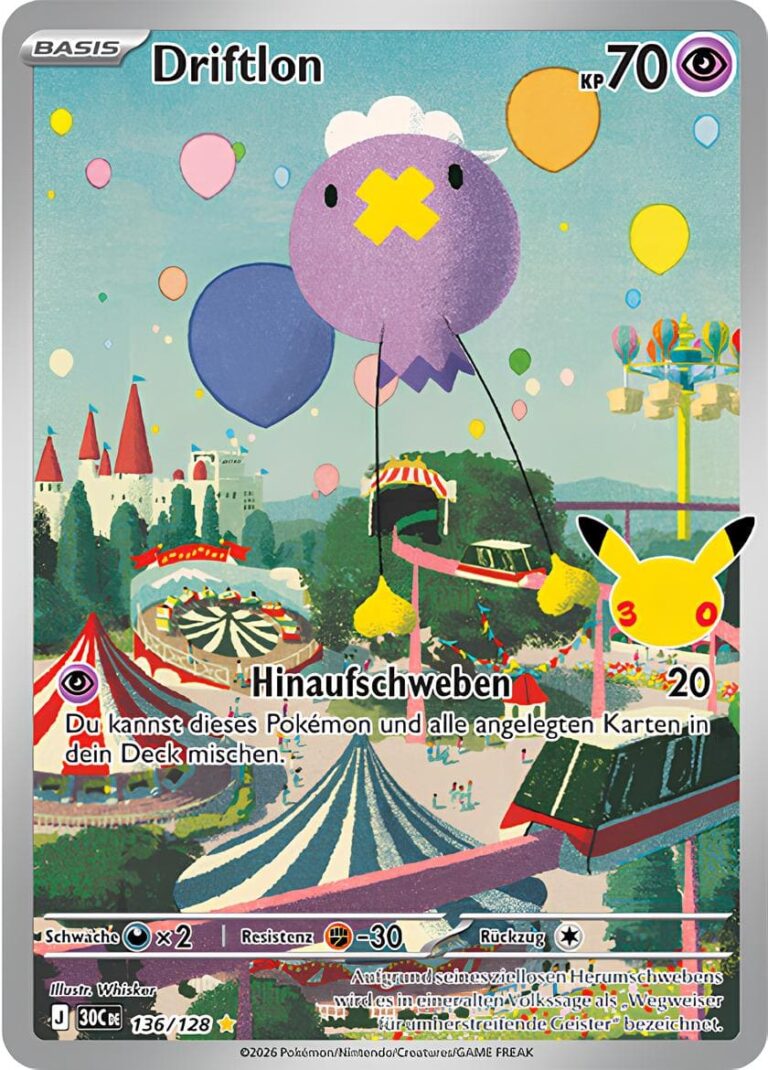 Driftlon-136-128-30C-30-Jahre-Jubiläum-30th-Celebration-Set-Erweiterung-Illustration-Rare-Pokémon-Karte-Deutsch