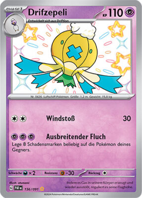 Drifzepeli_156-091_PAF-DE_Shiny_Schillernd_Paldeas-Schicksale_Pokémon-Karte_Deutsch