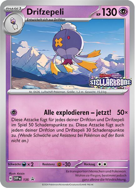 Drifzepeli-SVP-DE-135-Stellarkrone-Prerelease-Promo-Pokémon-Karte-Deutsch-TCG-Sammelkartenspiel
