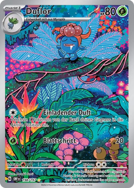 Duflor-198-197-Illustration-Rare-Obsidianflammen-Pokémon-Karte-TCG-Deutsch