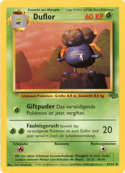 Duflor-37-64-Dschungel-Pokemon-Karte-Deutsch-1999
