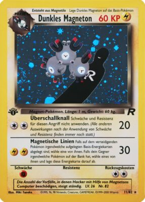 Dunkles-Magneton-11-82-Team-Rocket-1st-Edition-Pokémon-Karte-Deutsch-TCG-Sammelkartenspiel-2000