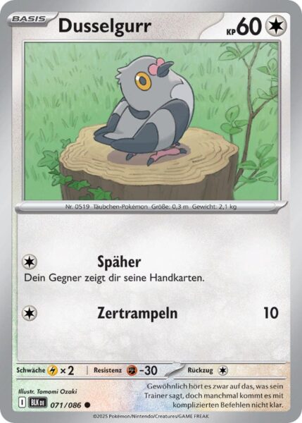 Dusselgurr-071-086-BLK-DE-Schwarze-Blitze-Pokémon-Karte-Karmesin-Purpur-Deutsch