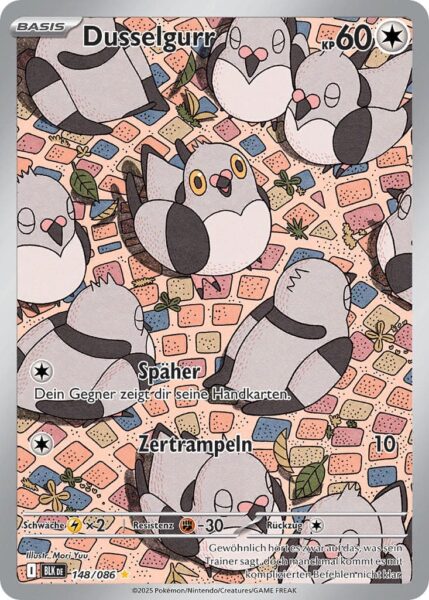 Dusselgurr-148-086-BLK-DE-Schwarze-Blitze-Illustration-Rare-Pokémon-Karte-Karmesin-Purpur-Deutsch