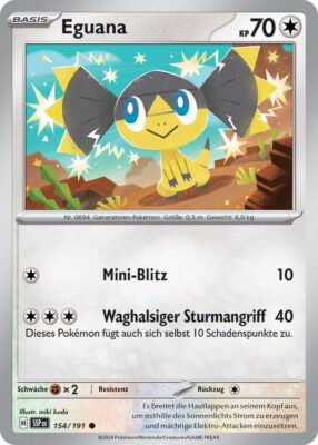 Eguana-154-191-SSP-DE-Karmesin-Purpur-Stürmische-Funken-Pokémon-Karte-Deutsch-TCG