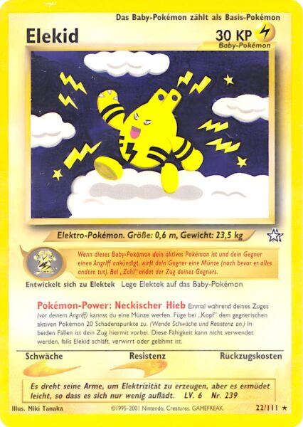 Elekid-22-111-Neo-Genesis-Baby-Pokémon-Karte-Deutsch-TCG-Sammelkartenspiel