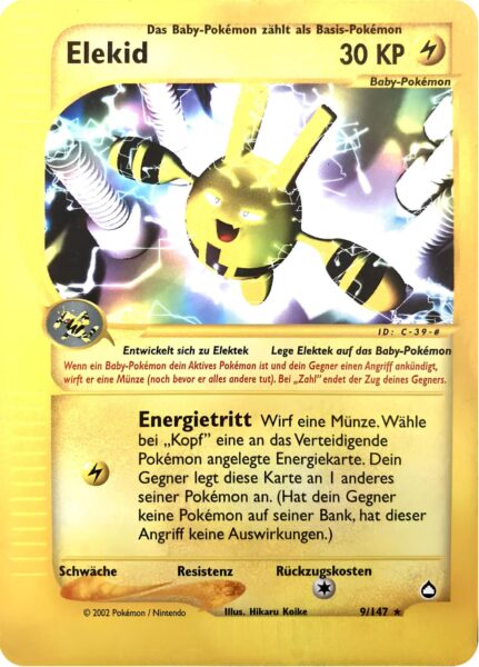 Elekid-9-147-Aquapolis-Baby-Pokémon-Karte-Deutsch-TCG-Sammelkartenspiel